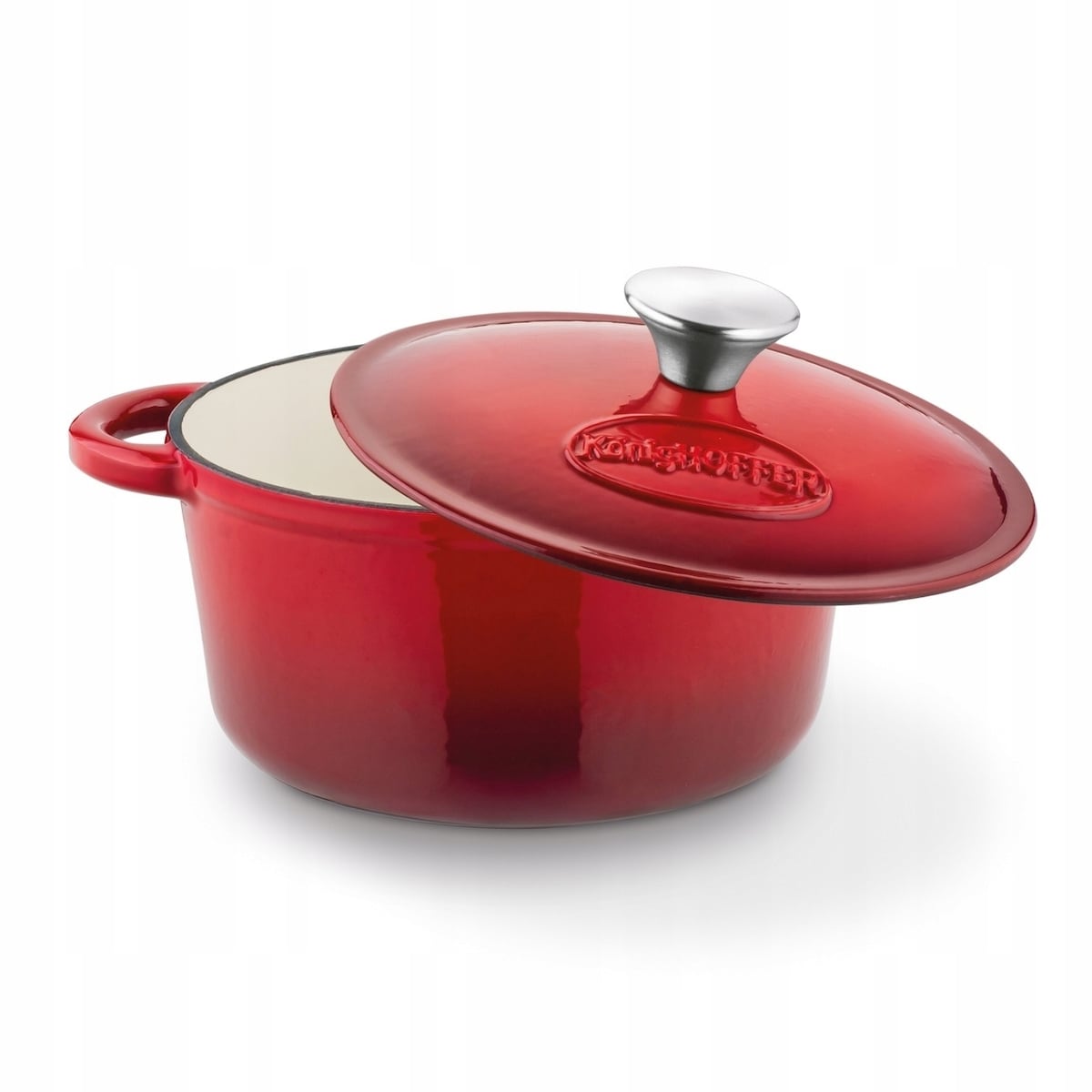 Gęsiarka żeliwna emaliowana brytfanna garnek 2,8L okrągła CZERWONA prezent