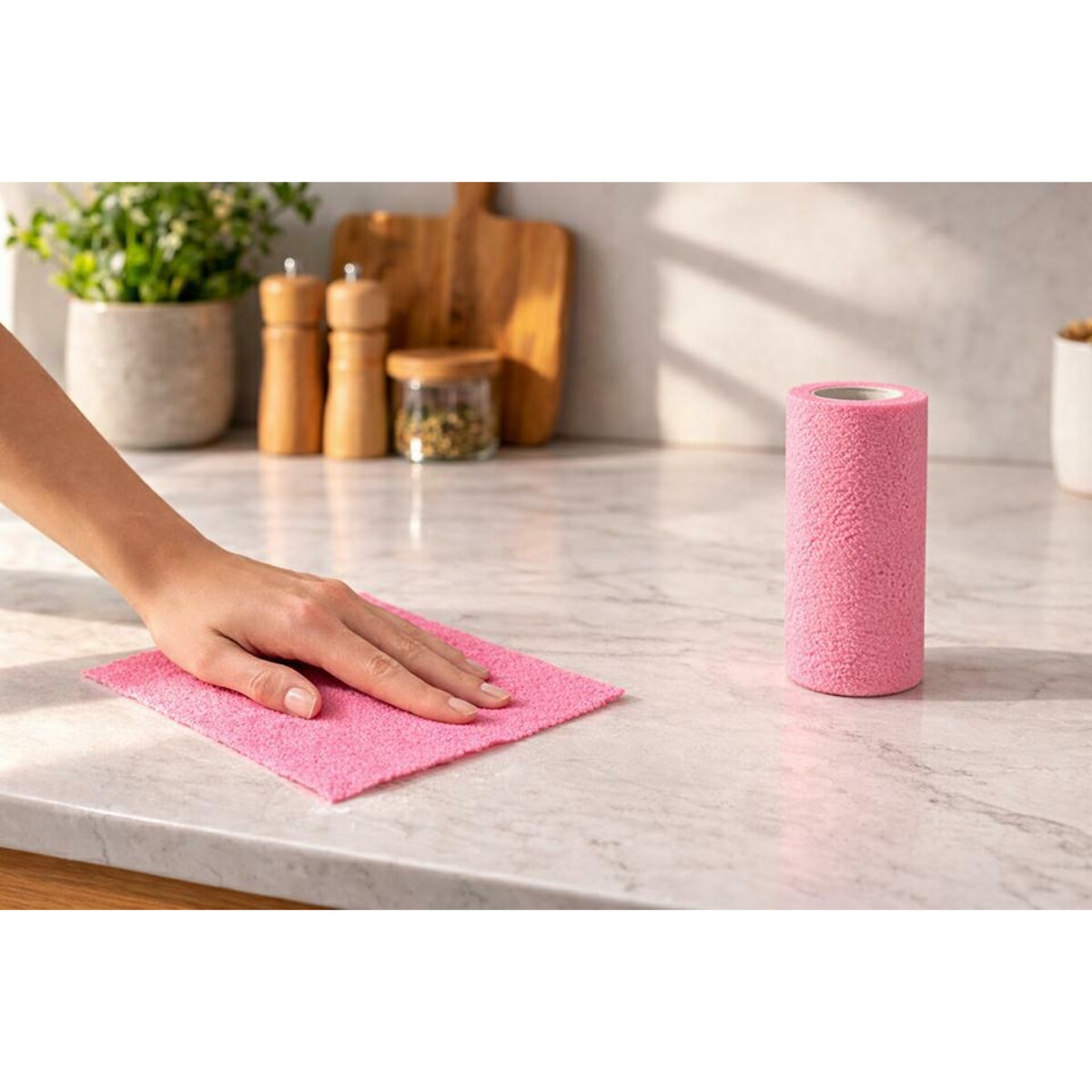 Ścierki z mikrofibry na rolce SHP CLINT 20x20 cm różowe