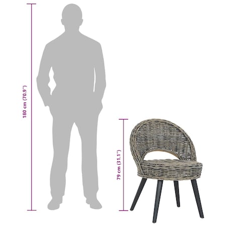 vidaXL Fotel z rattanu kubu, czarny