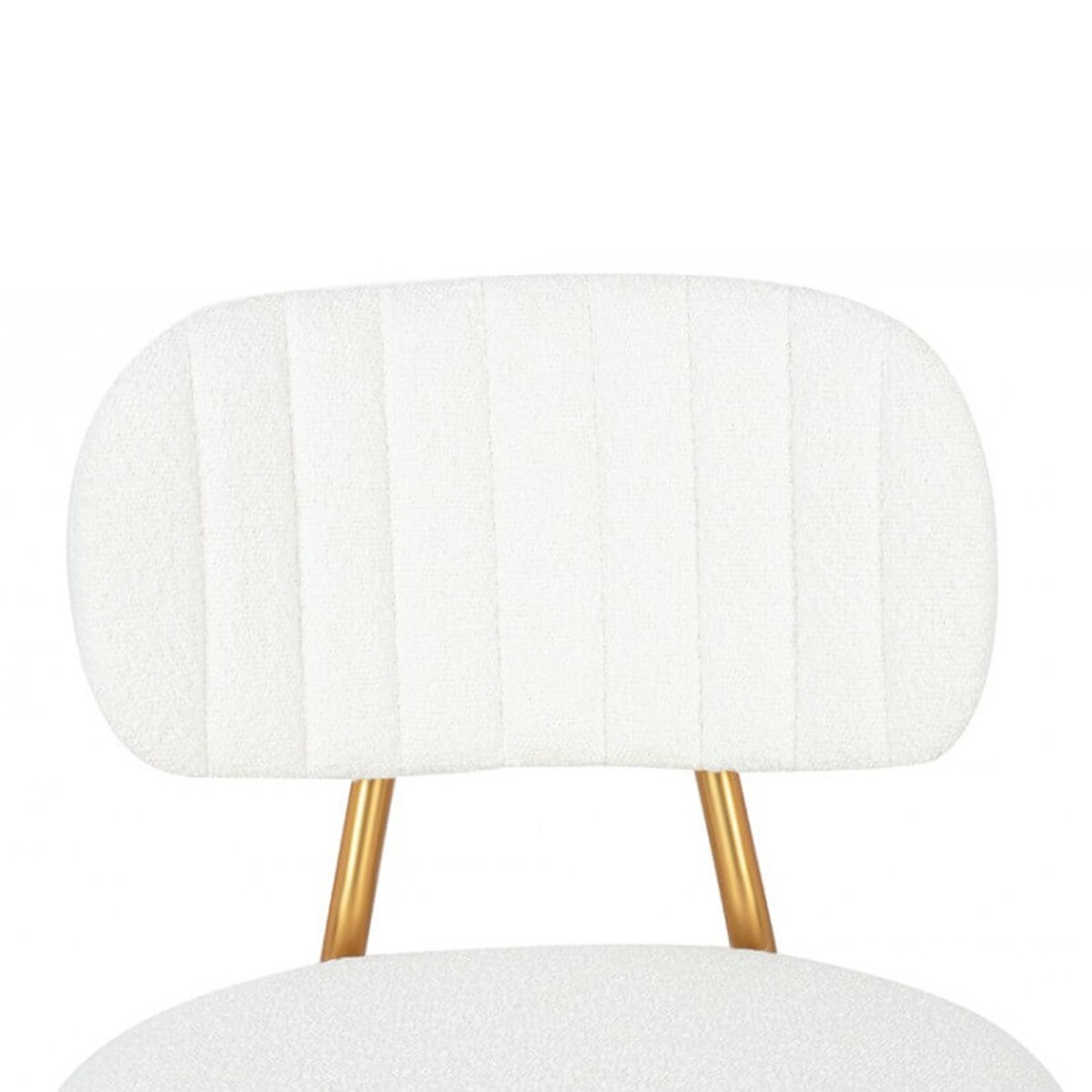 Krzesło tapicerowane FABIOLA BOUCLE KH1201100126 białe złote