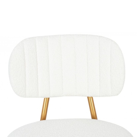Krzesło tapicerowane FABIOLA BOUCLE KH1201100126 białe złote