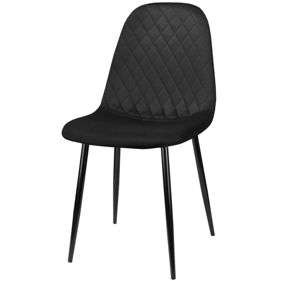 Krzesło tapicerowane nowoczesne pikowane do salonu jadalni czarne