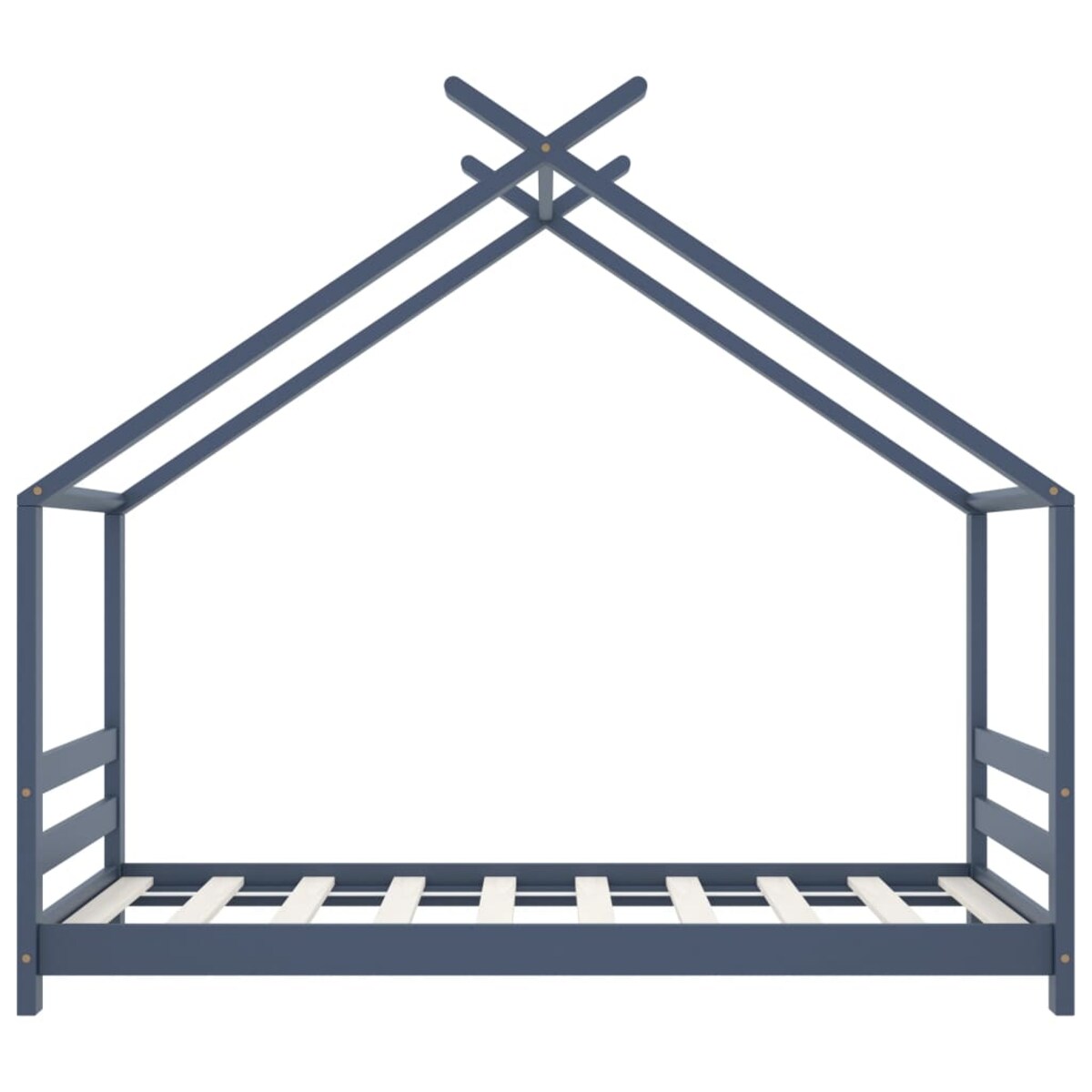 vidaXL Rama łóżka dziecięcego, szara, lite drewno sosnowe, 80x160 cm
