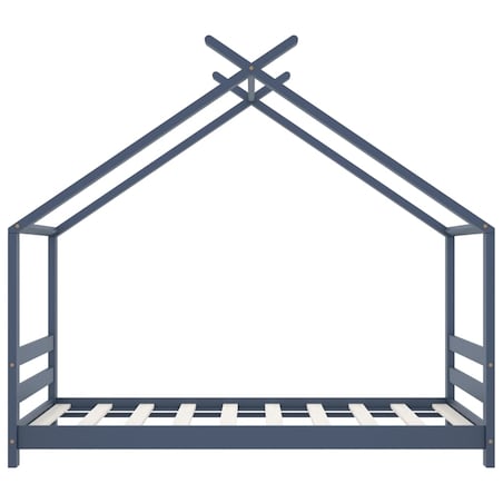 vidaXL Rama łóżka dziecięcego, szara, lite drewno sosnowe, 80x160 cm