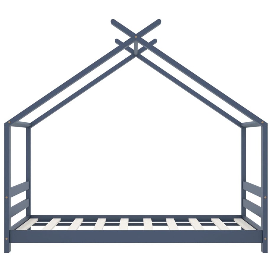 vidaXL Rama łóżka dziecięcego, szara, lite drewno sosnowe, 80x160 cm