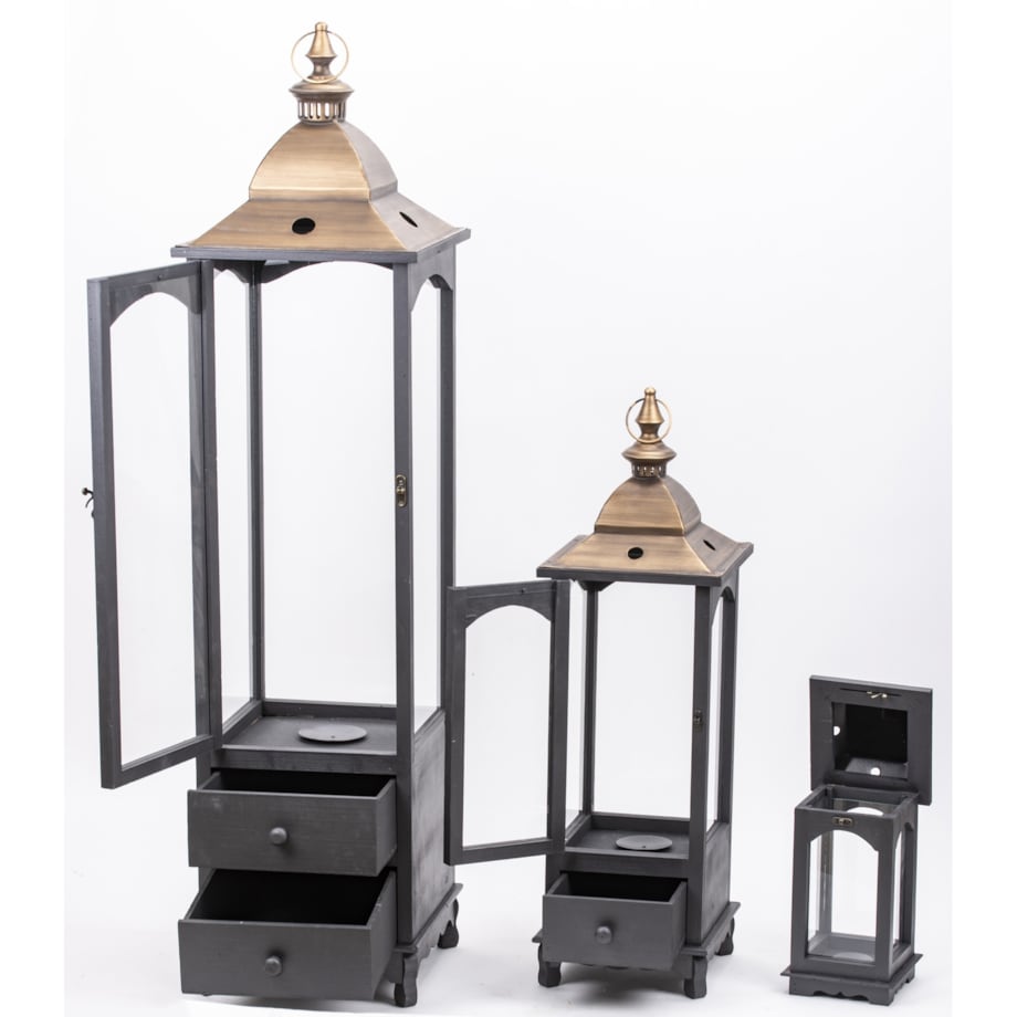 Garderoba do przedpokoju INOVA 1 czarny+złoty+manila16