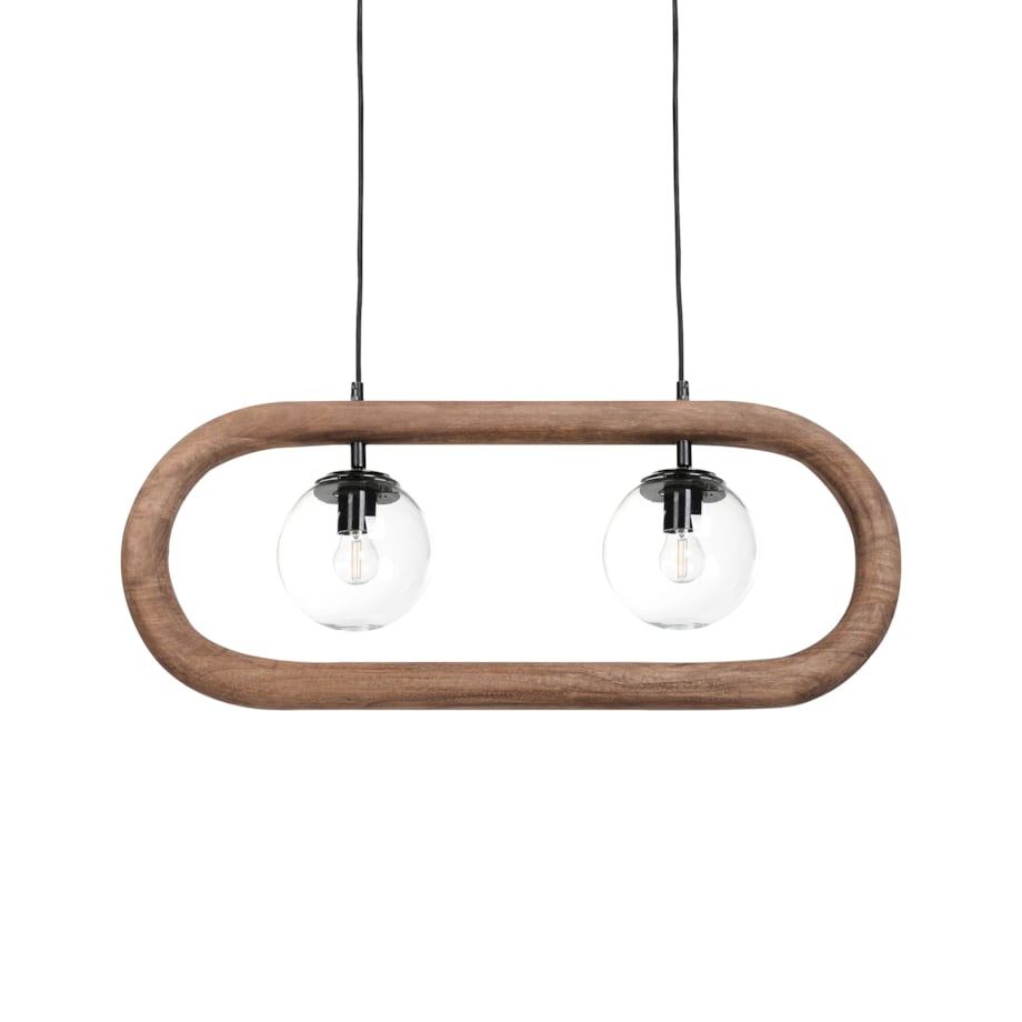 Lampa wisząca drewno mango ciemna AYENSU