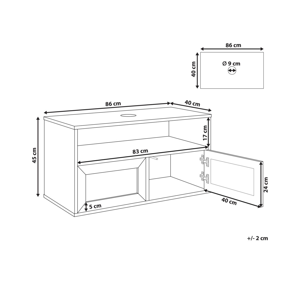 Szafka pod umywalkę ROSELL MDF Jasne drewno