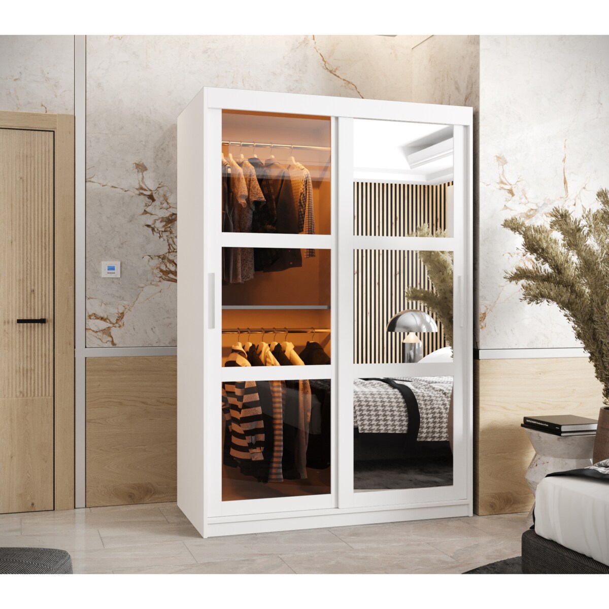 Szafa przesuwna Garderoba DOME 2 120 biały