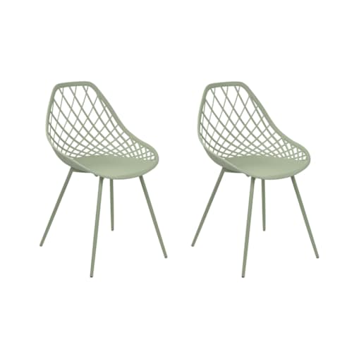 Zestaw 2 krzeseł do jadalni zielony CANTON II