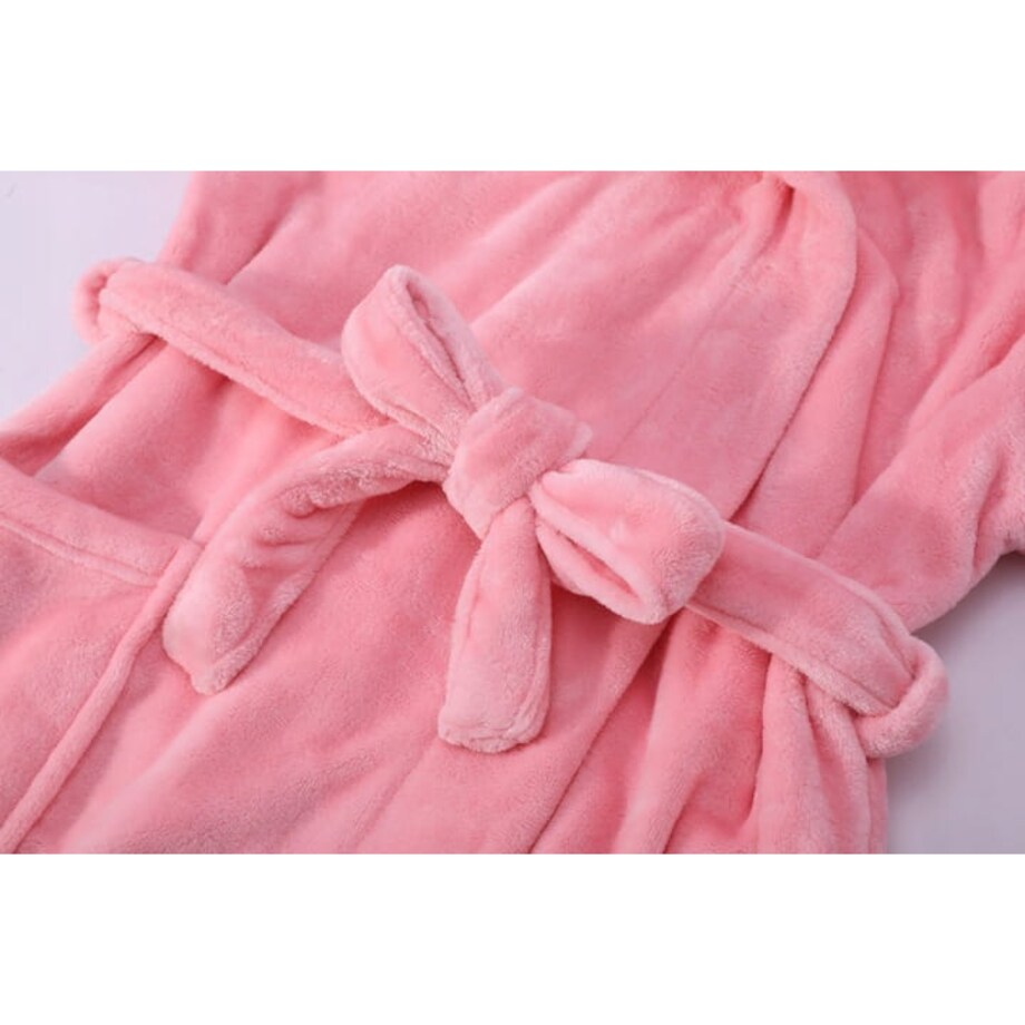 Duży Ciepły miękki Szlafrok Podomka L/XL Wiązany Kieszenie z Kapturem