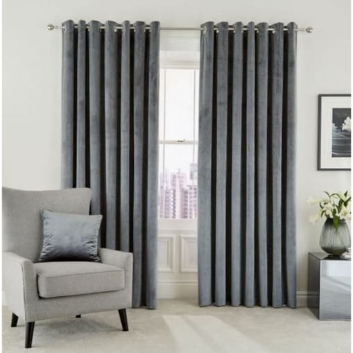 Zasłony welurowe 140x250 na przelotkach kółkach szare