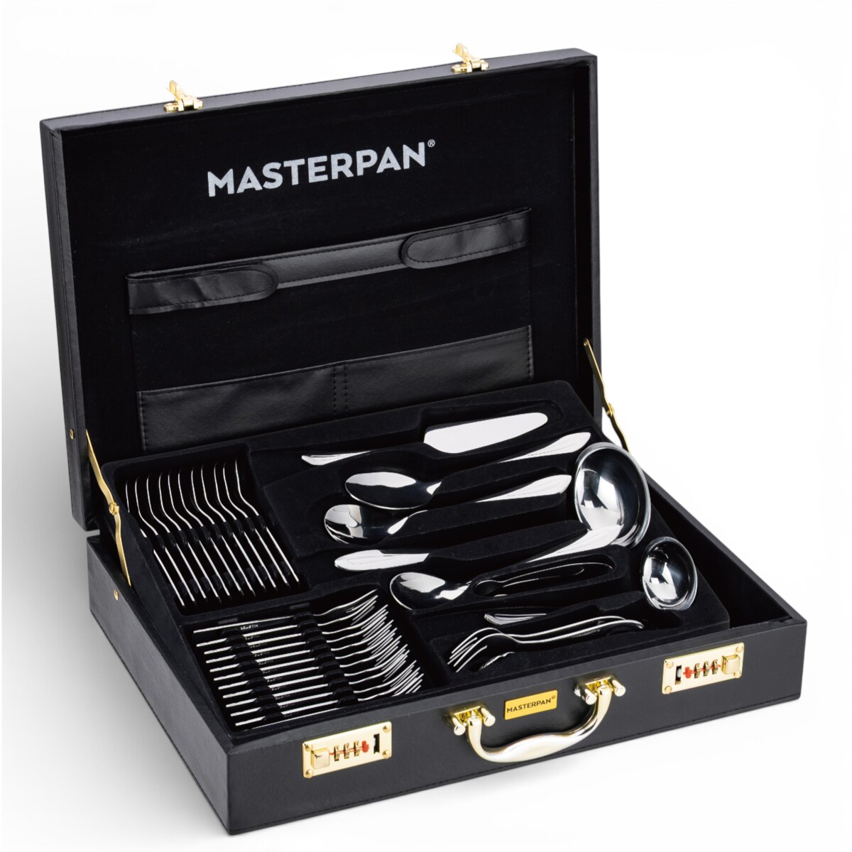 Zestaw sztućców w walizce 72 ELE na 12 osób sztućce komplet MASTERPAN MP-8010