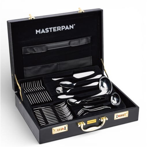 Zestaw sztućców w walizce 72 ELE na 12 osób sztućce komplet MASTERPAN MP-8010