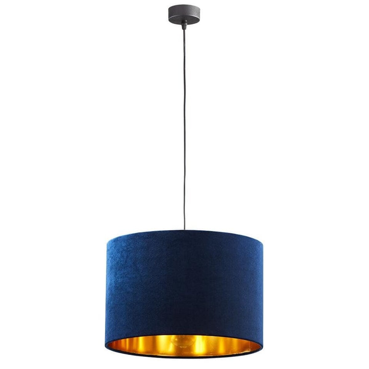 Lampa abażurowa wisząca Tercino 6172 TK Lighting okrągła złota granatowa
