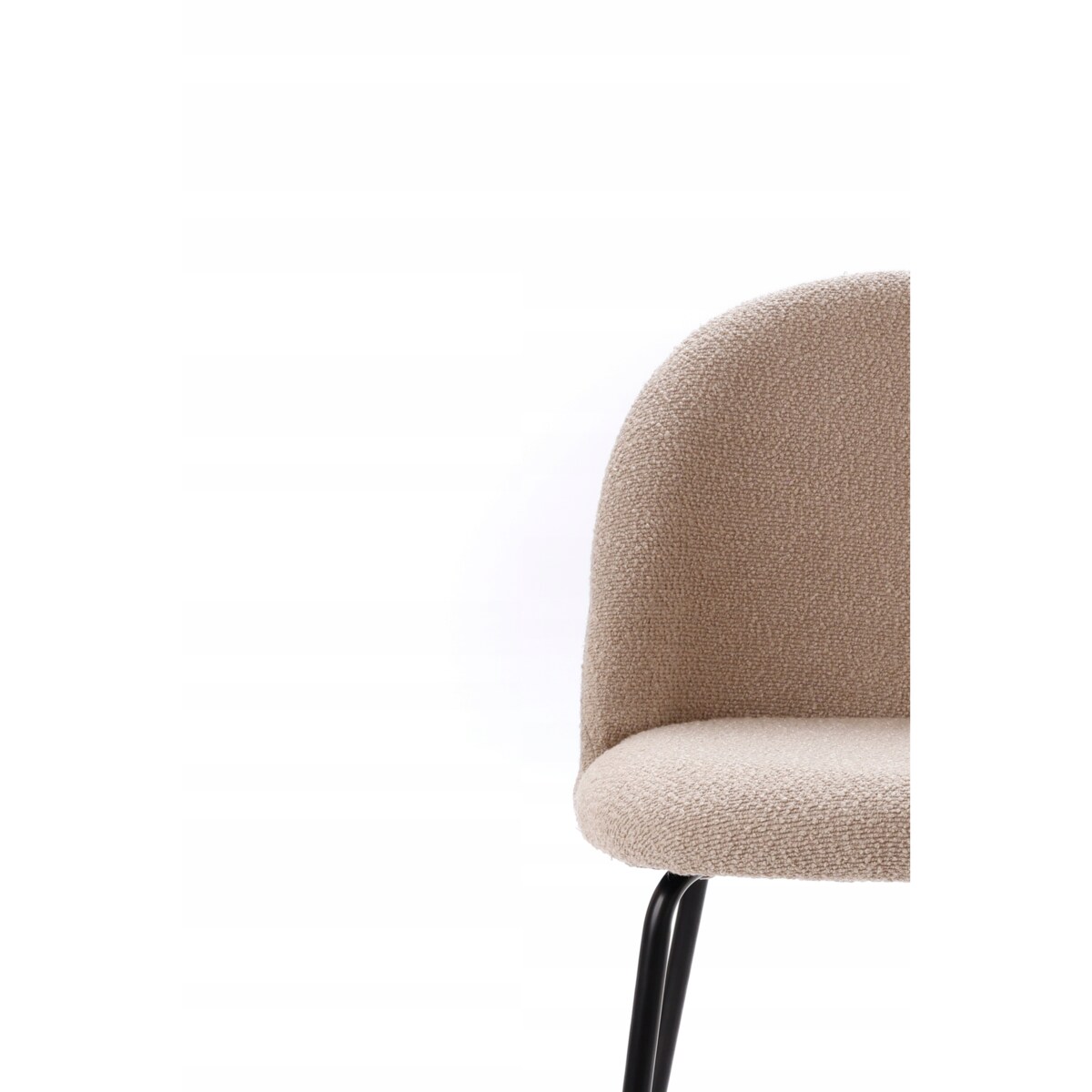 ZESTAW 4 SZTUK Krzesła TESSAR Szary-beż Czarny Tapicerowane SALON JADALNIS