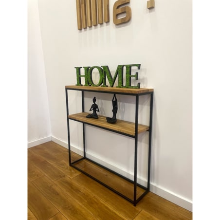 Konsola loftowa czarna 80x80x20cm podwójna