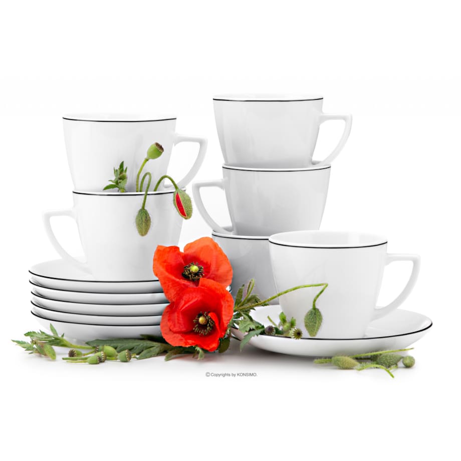 Komplet filiżanek 6os. (12el.) BOSS CZARNY RANT