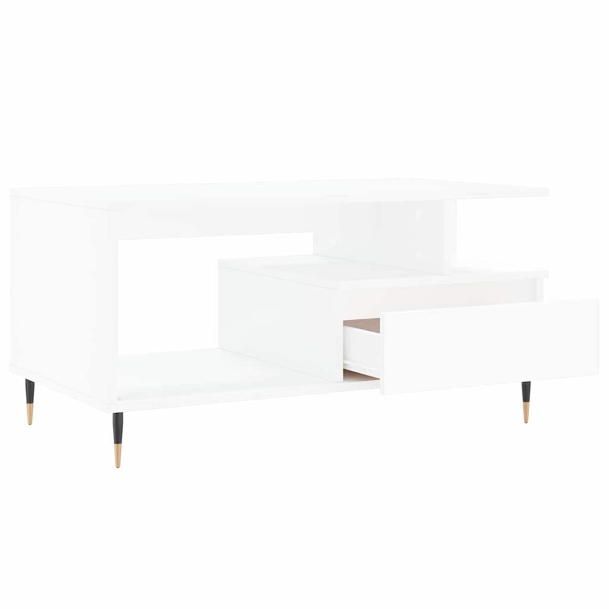 vidaXL Stolik kawowy, biały 90x49x45 cm, materiał drewnopochodny