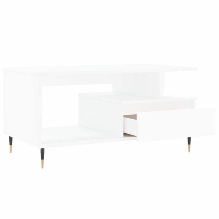 vidaXL Stolik kawowy, biały 90x49x45 cm, materiał drewnopochodny