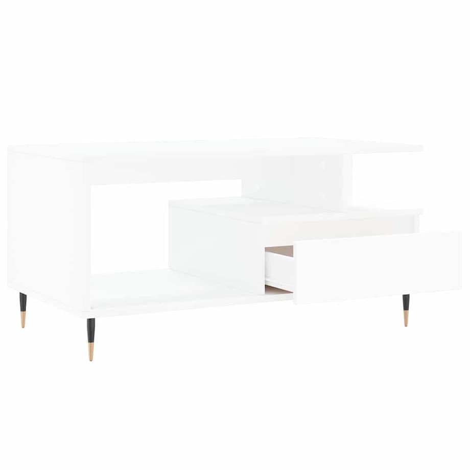 vidaXL Stolik kawowy, biały 90x49x45 cm, materiał drewnopochodny