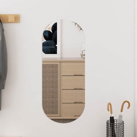 vidaXL Lustro ścienne, 25x60 cm, szklane, owalne