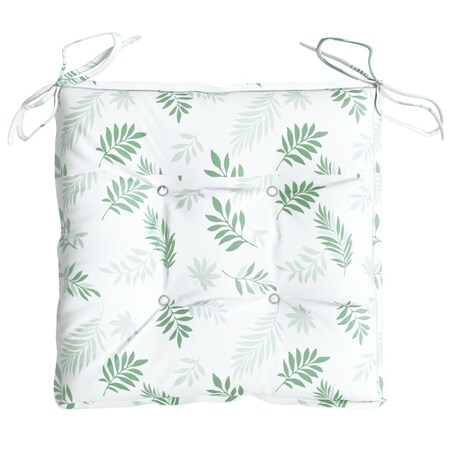 vidaXL Poduszki na krzesła, 6 szt., wzór w liście, 50x50x7 cm, tkanina