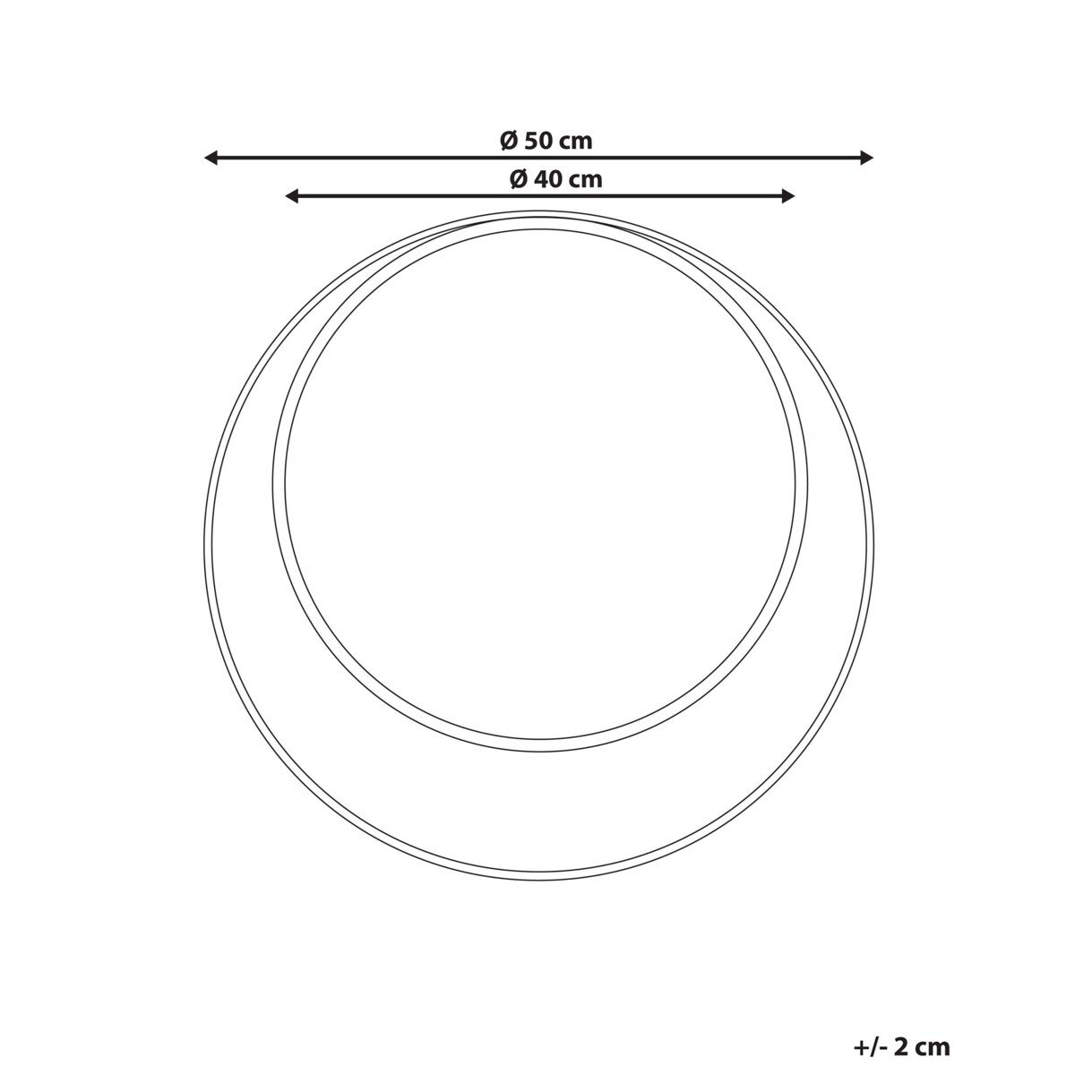 Metalowe okrągłe lustro ścienne ø 50 cm czarne AGDE