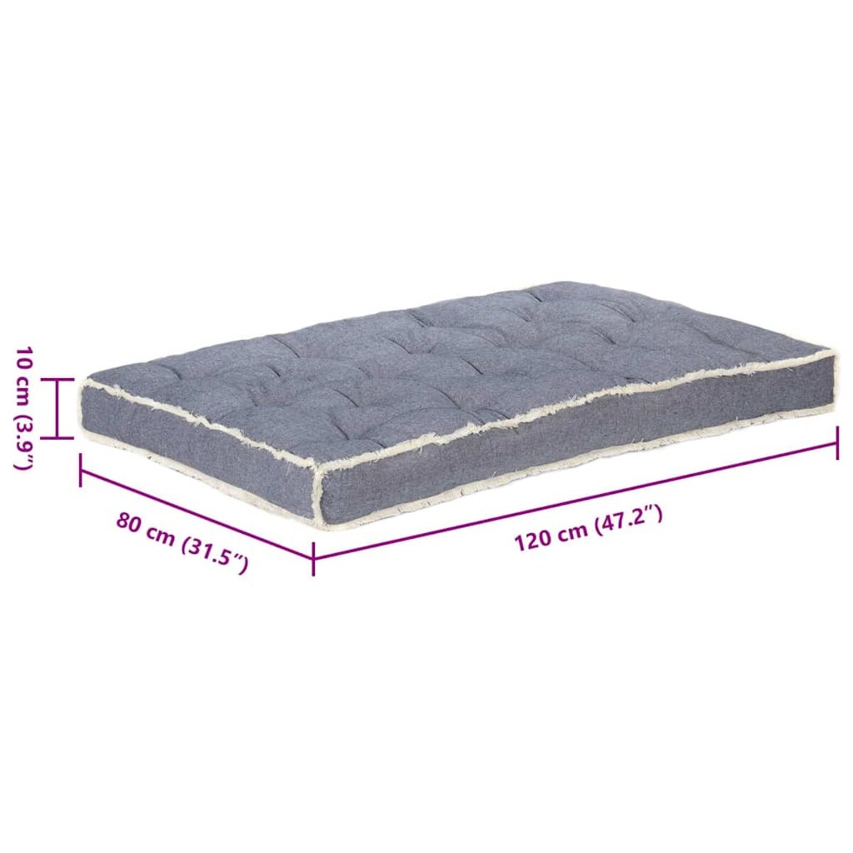 vidaXL Poduszka na sofę z palet, niebieska, 120x80x10 cm