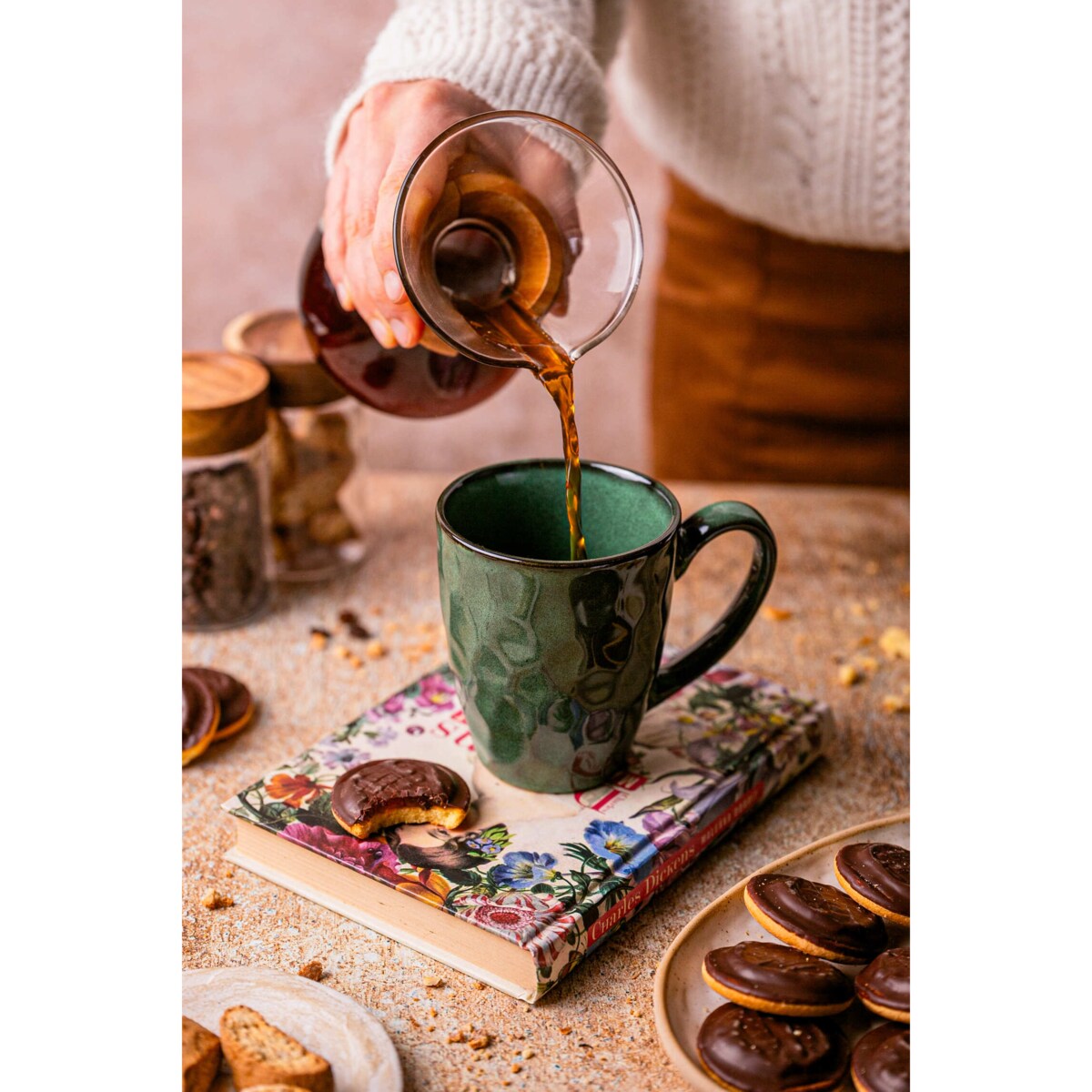 Zestaw kubków Uminami zielony dla 6 osób Nowoczesny Do zmywarki Komplet