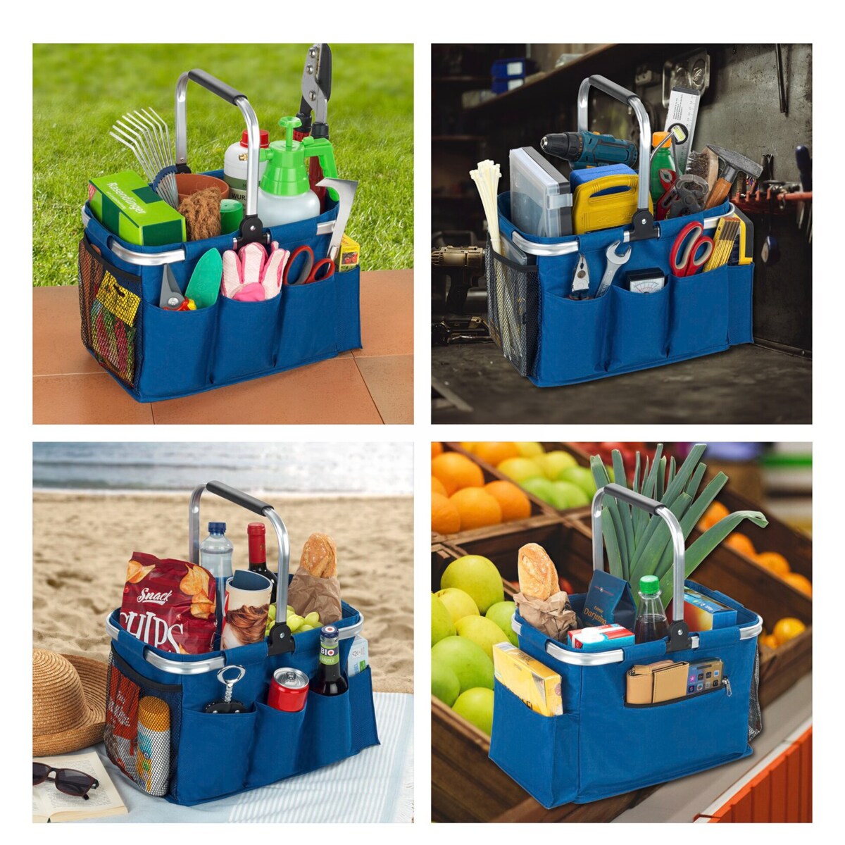 Wielofunkcyjna torba ogrodowa z uchwytem i kieszeniami, 37 l