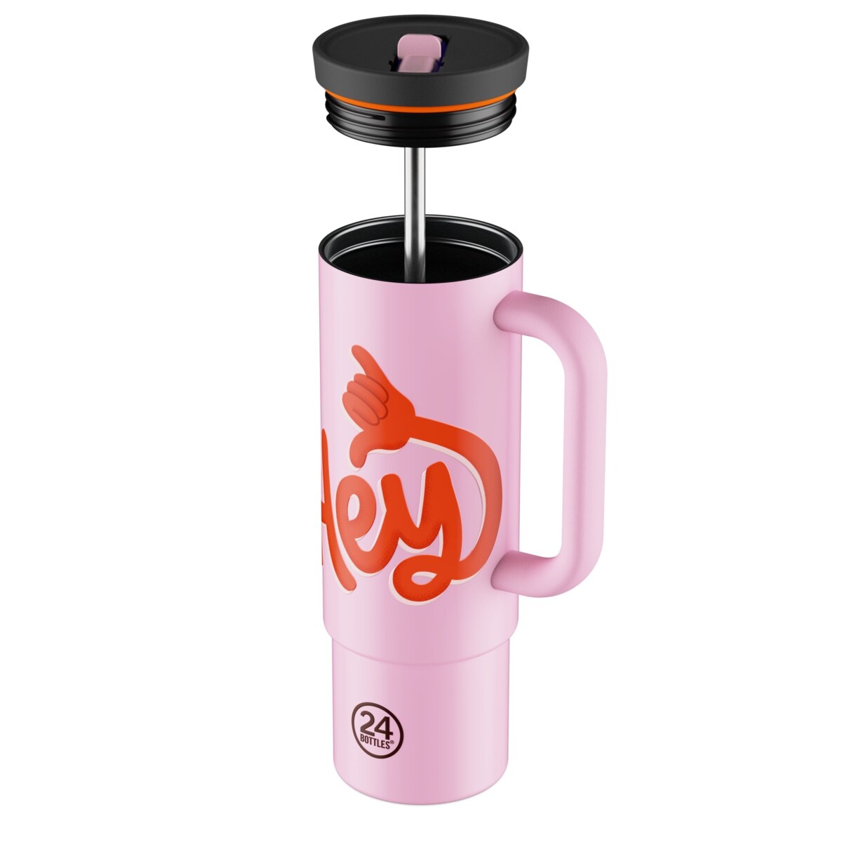 24BOTTLES STRAW CUP kubek termiczny ze słomką, Hey! Pink