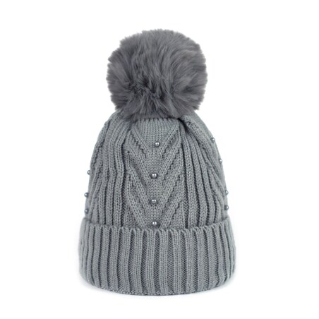 Czapka Perełkowy Urok Szara Szary, Uniwersalny