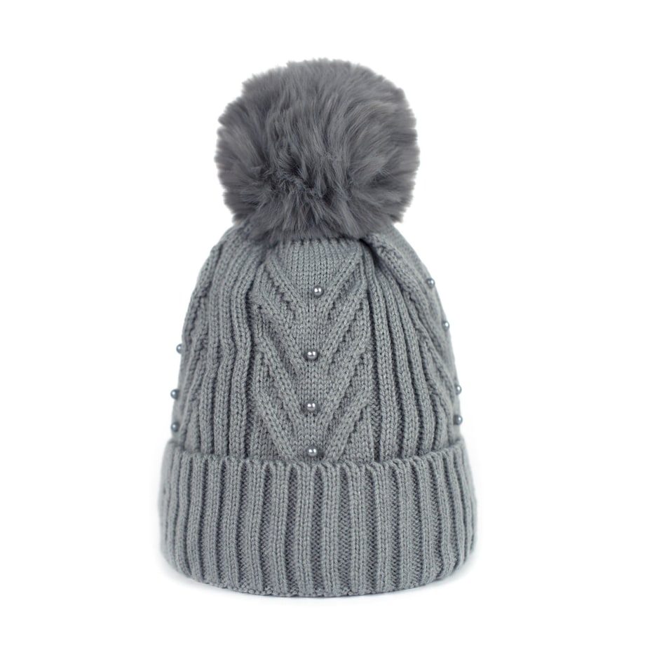 Czapka Perełkowy Urok Szara Szary, Uniwersalny