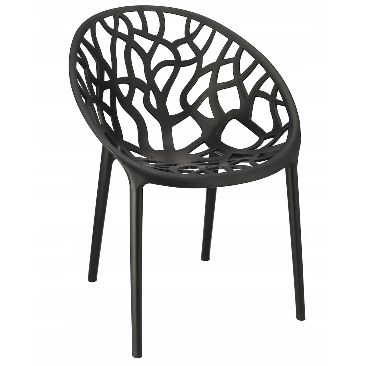 Krzesło ogrodowe ALBERO plastikowe czarne