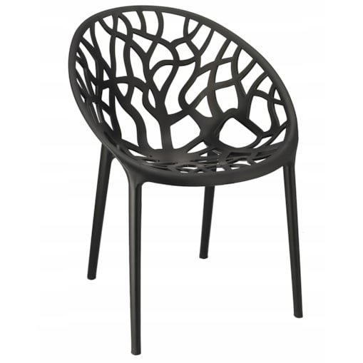 Krzesło ogrodowe ALBERO plastikowe czarne