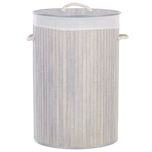 Kosz bambusowy z pokrywą szary SANNAR