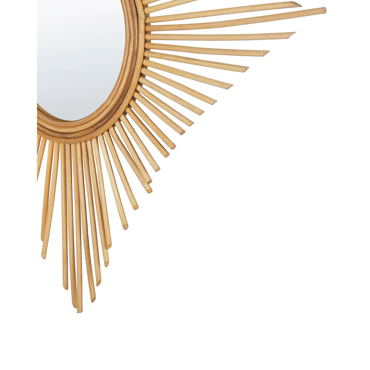 Rattanowe lustro ścienne 60 x 60 cm naturalne MAJENE