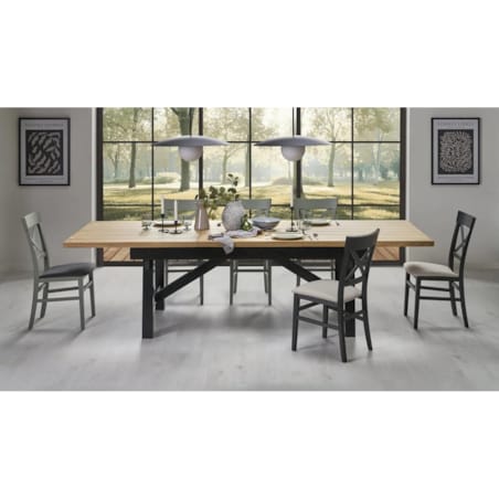 Stół rozkładany FIESTA 200(280)x100 dąb naturalny/czarny