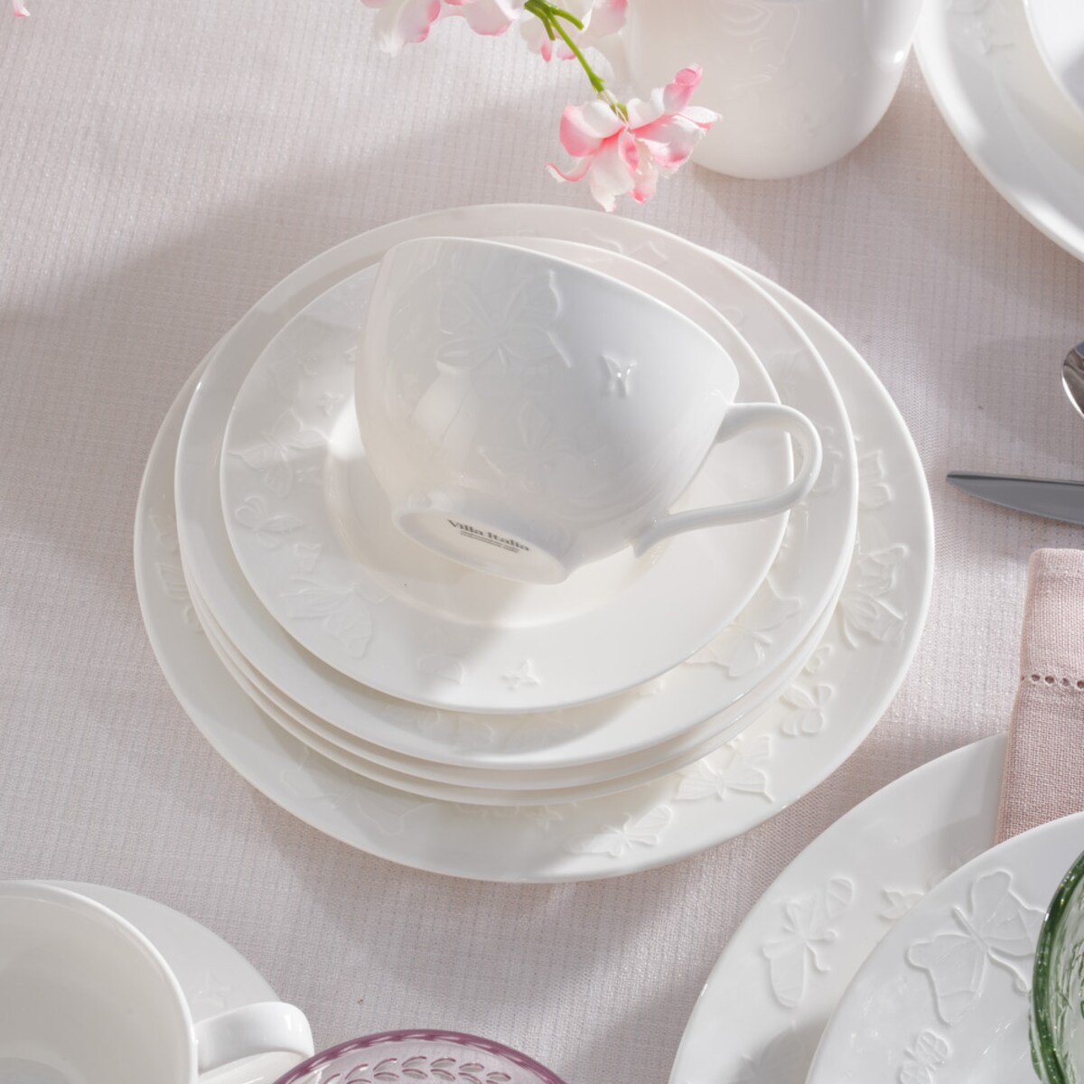 VILLA ITALIA Zestaw kawowy na 6 osób porcelanowy VANESSA