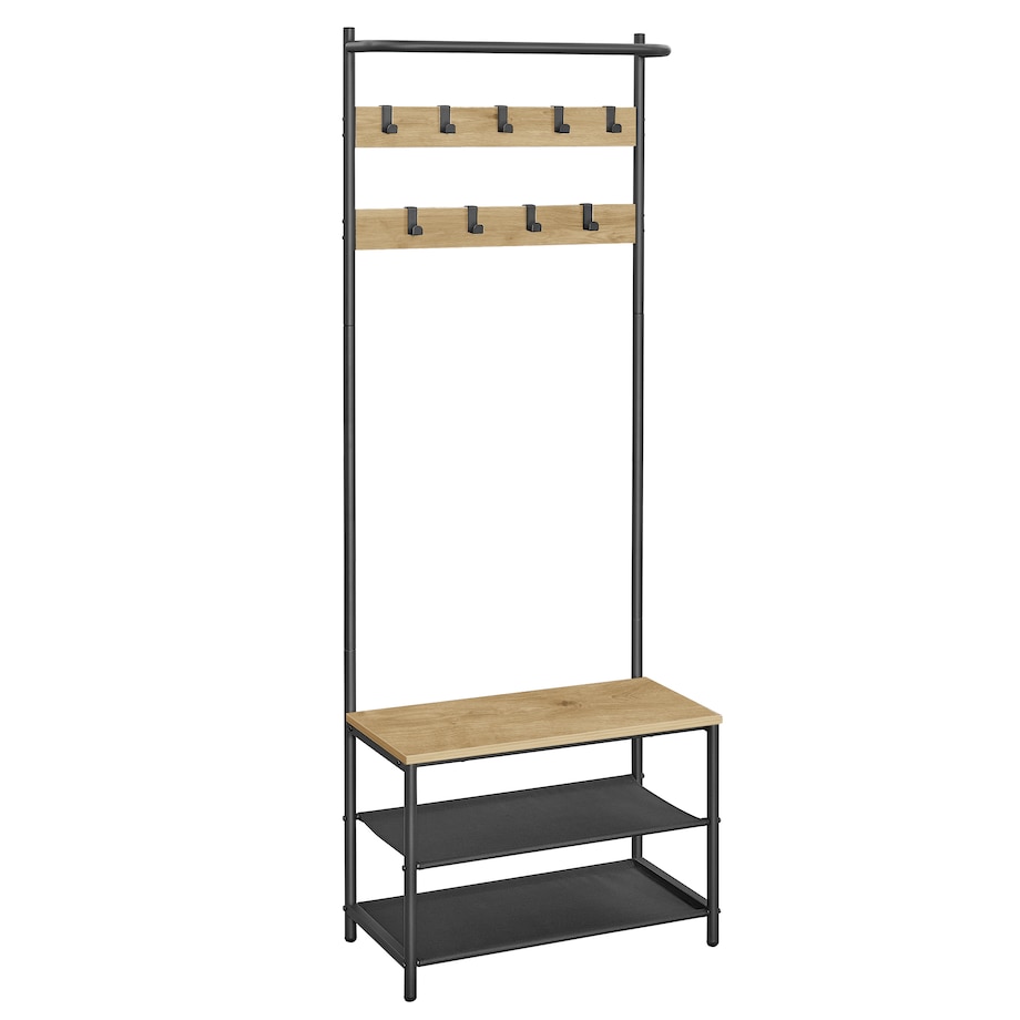 Wieszak Stojak Na Ubrania nowoczesny styl, dąb artisan, czarny