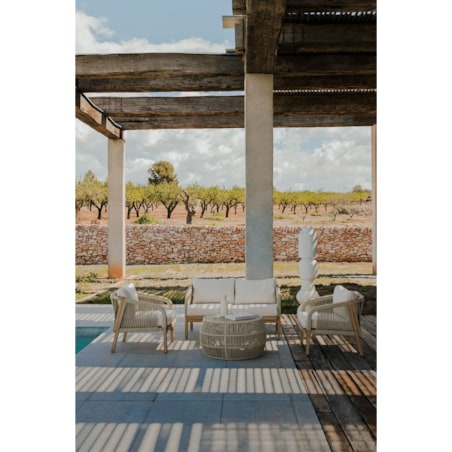 Zestaw ogrodowy: sofa 2-osoba, 2 fotele i stolik kawowy Dubai