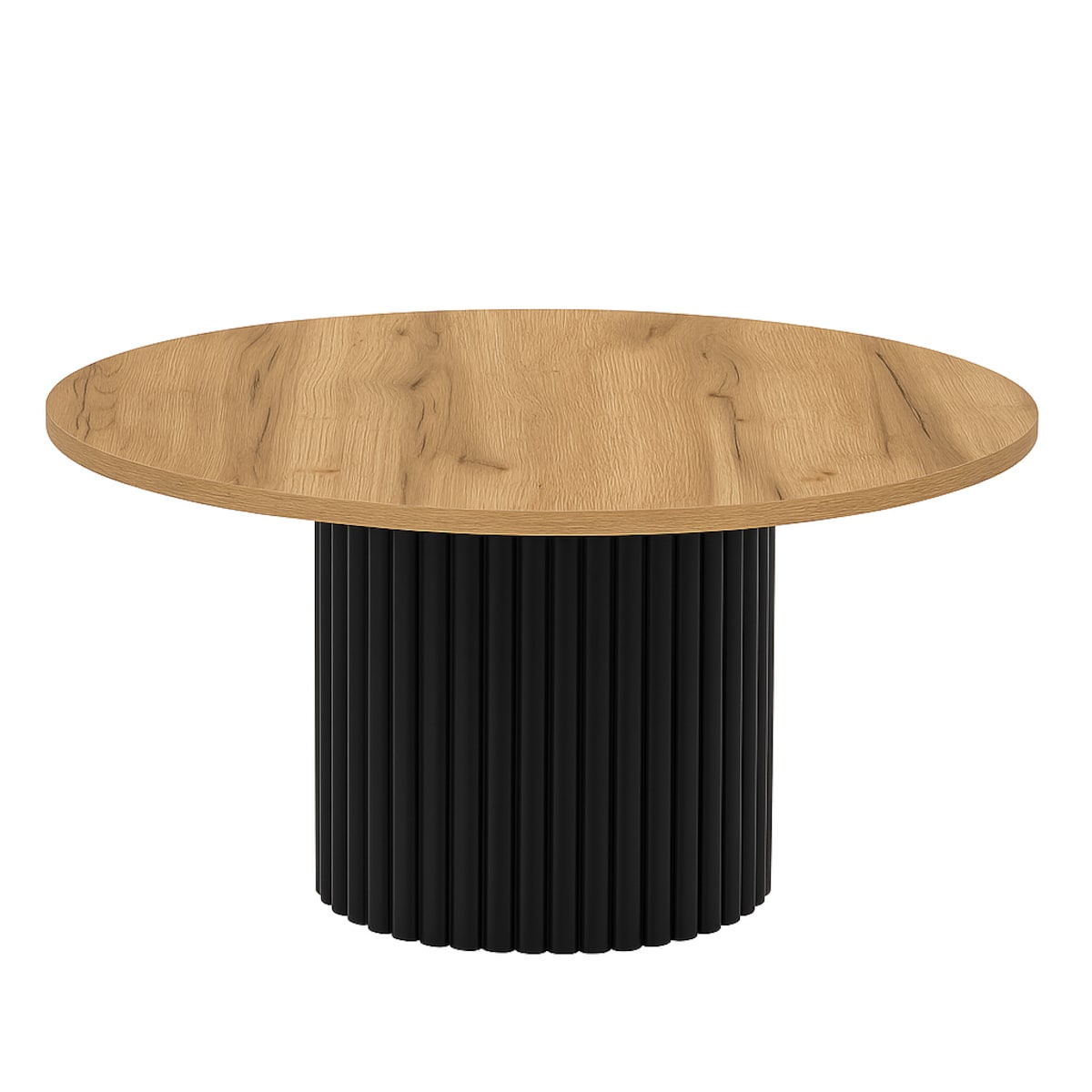 Okrągły stolik kawowy Riko średnica blatu 58 cm - dąb craft złoty