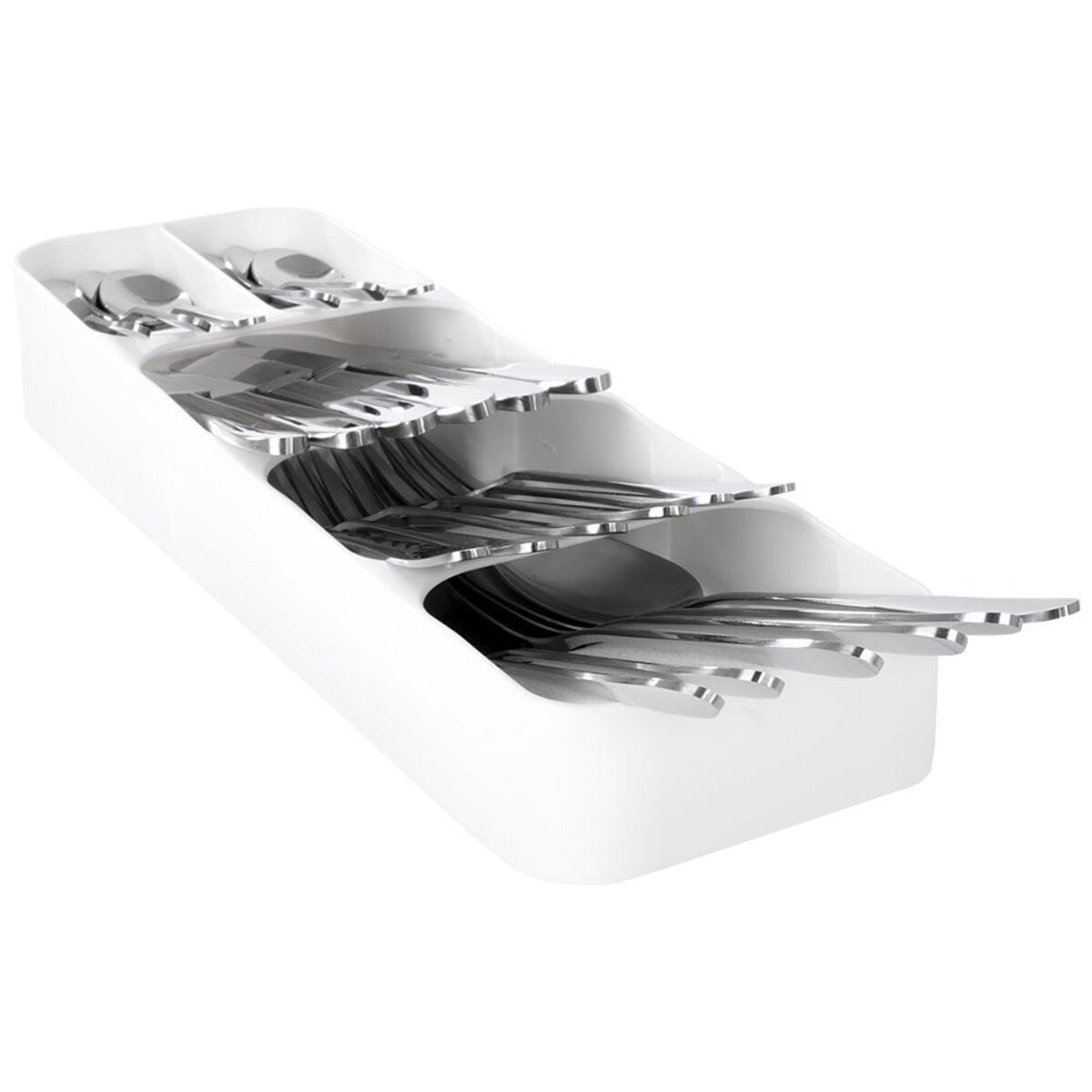Organizer Wkład do Szuflady na sztućce Biały 39 x 11,5 x 5,5 cm
