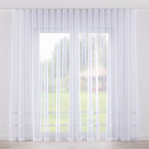 Firana na taśmie wave 300x245 biały ze wzorem