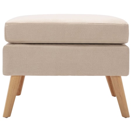 vidaXL Podnóżek, kremowy, tapicerowany tkaniną