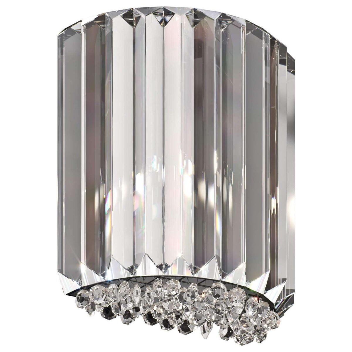 Kinkiet LAMPA ścienna PRINCE W0360-01A-B5AC Zumaline kryształowa OPRAWA półokrągła glamour crystal przezroczysta