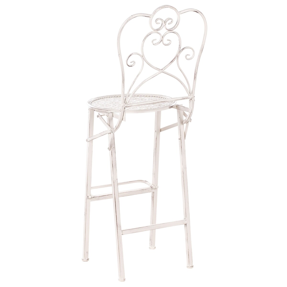 Zestaw 2 krzeseł barowych ogrodowych TRIESTE Składane Metal Jasnobeżowy