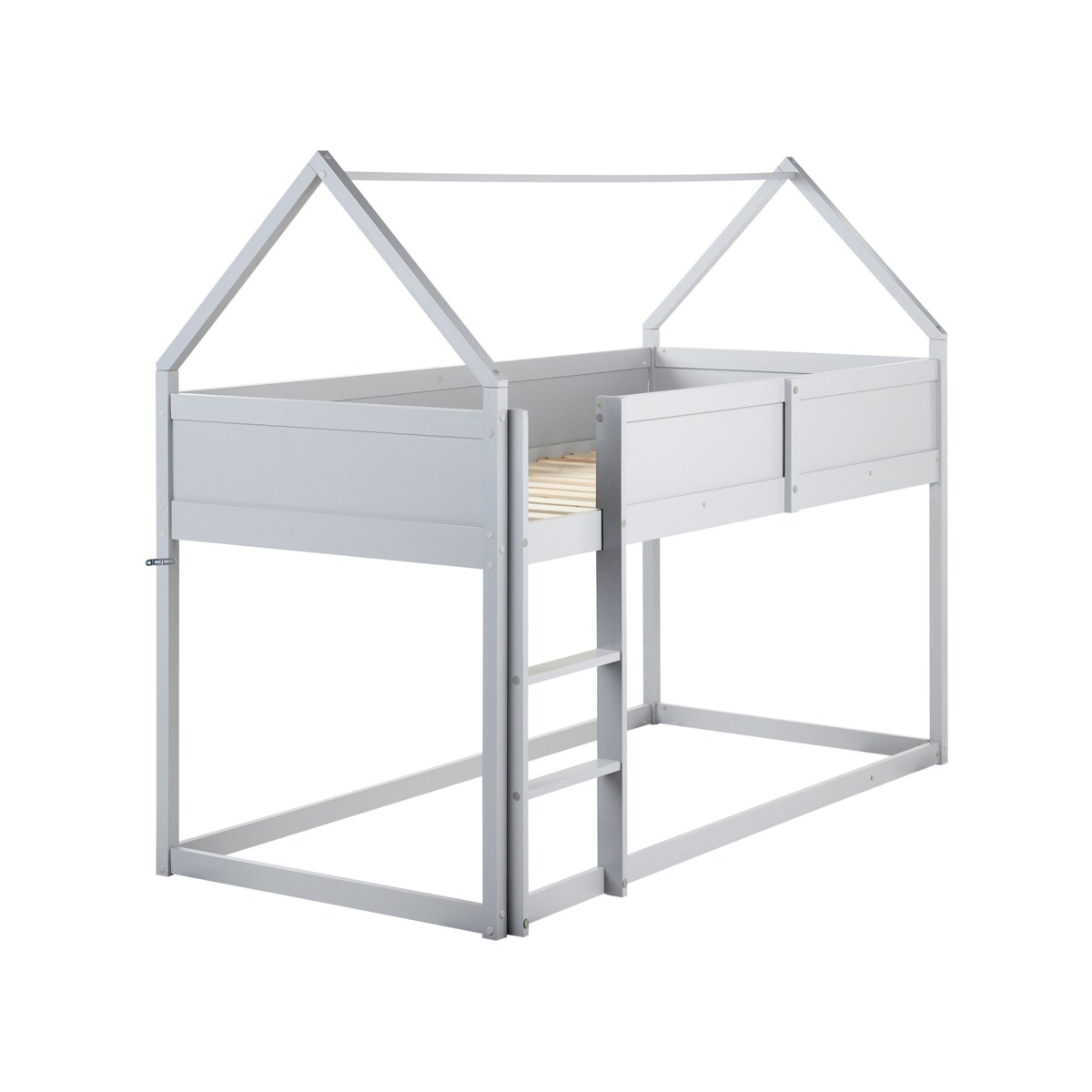 Łóżko na antresoli Domek Drewno DIENNE 90 x 200 cm Szary