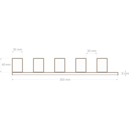 LAMELE NA PŁYCIE MDF - DĄB NATURA